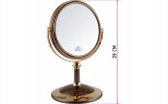 Зеркало косметическое Weisen B6"8021 BRZ/G Bronze&Gold настольное 2-стор 5-кр.ув.15 см
