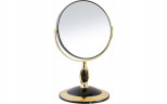 Зеркало косметическое Weisen B6"806 BLK/G Black&Gold настольное 2-стор 5-кр.ув.15 см