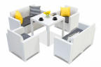 Стол B:rattan Dallas, белый Стол B:rattan Dallas, белый
