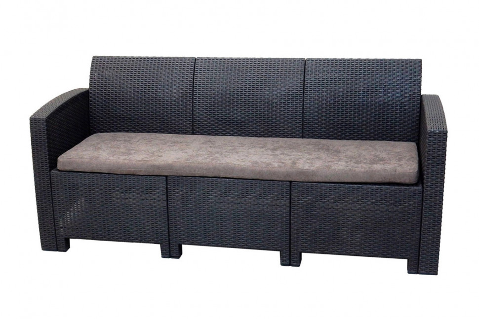 Arizona b:rattan, Диван трехместный, антрацит (3-х местная подушка) Arizona b:rattan, Диван трехместный, антрацит (3-х местная подушка)