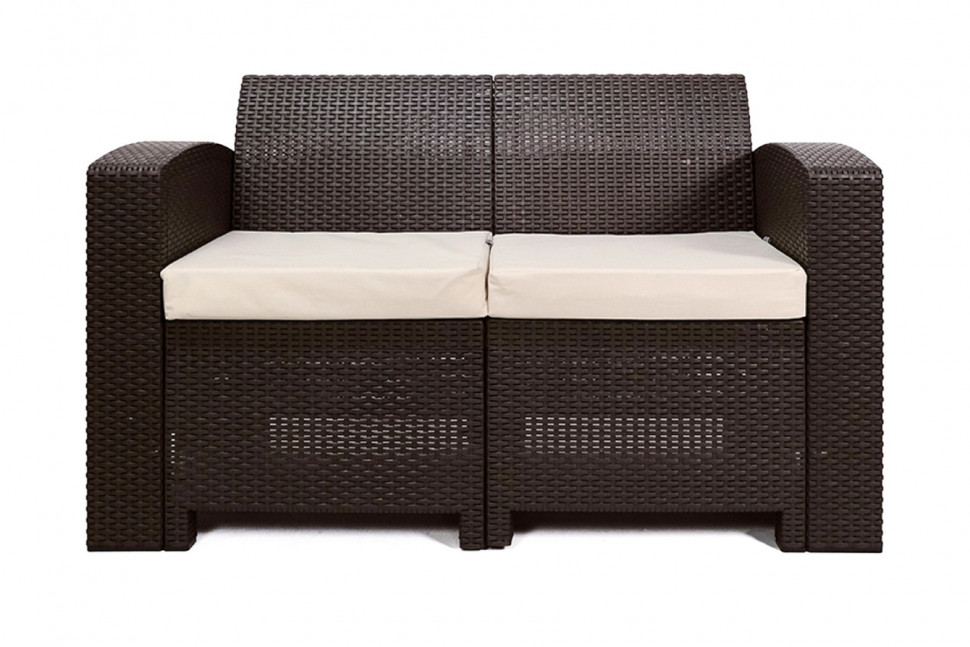 Rattan premium, диван двухместный, венге (2-х местная подушка) Rattan premium, диван двухместный, венге (2-х местная подушка)